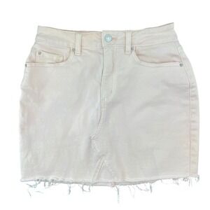 Garage Denim Pink Mini Skirt Womens S Raw Hem Festival Barbie Western Pastel